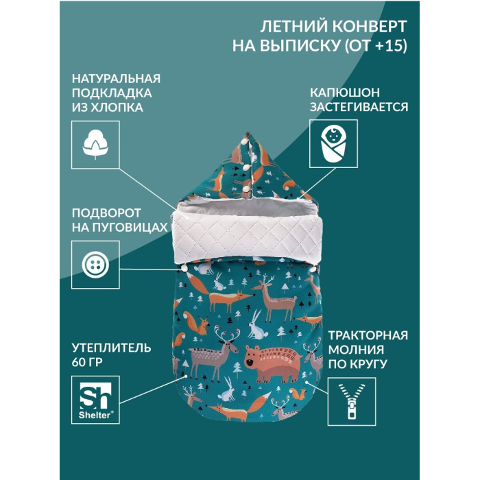 Конверт на выписку летний для новорожденных МиМиМи — купить в Москве в ...