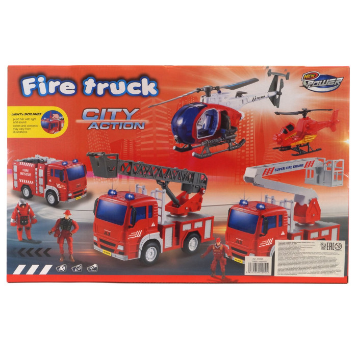 Игровые наборы HK Industries Игровой набор Пожарные (пожарные машины, грузовики, вертолет, лодка с функцией Try Mе)