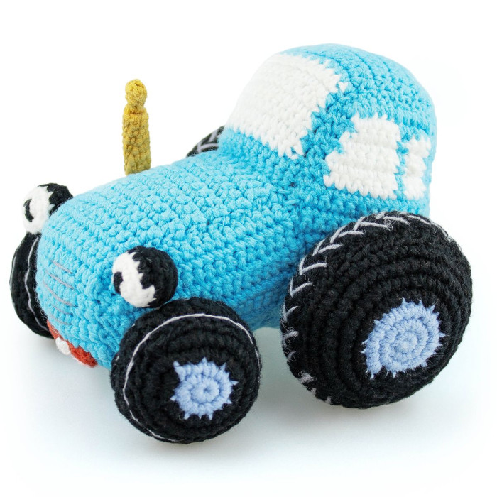 Мягкая игрушка Мультифан вязаная Синий Трактор