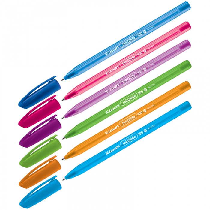  Luxor Ручка шариковая InkGlide 100 Icy Ассорти 0.7 мм