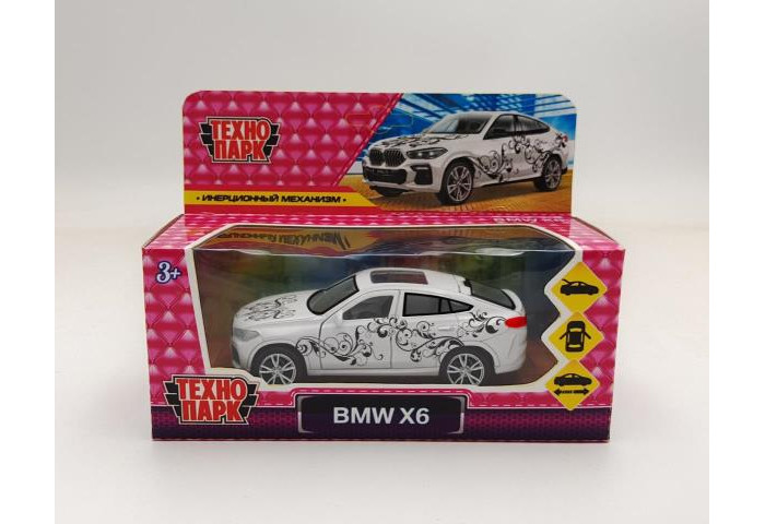 Машины Технопарк Машина BMW X6 для девочек 12 см машина металлическая bmw x6 1 43 цвет красный