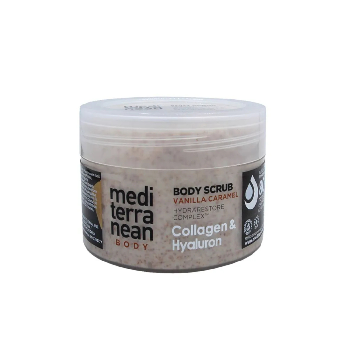 Косметика для мамы Mediterranean Скраб для тела с коллагеном и гиалурновой кислотой - M-B Body Scrub Vanilla Caramel 250 мл
