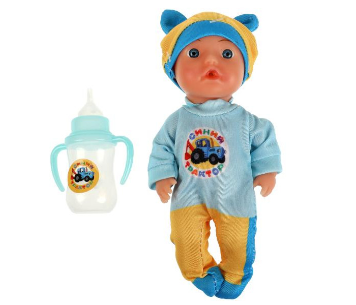 Куклы и одежда для кукол Карапуз Пупс функциональный Синий Трактор 15 см
