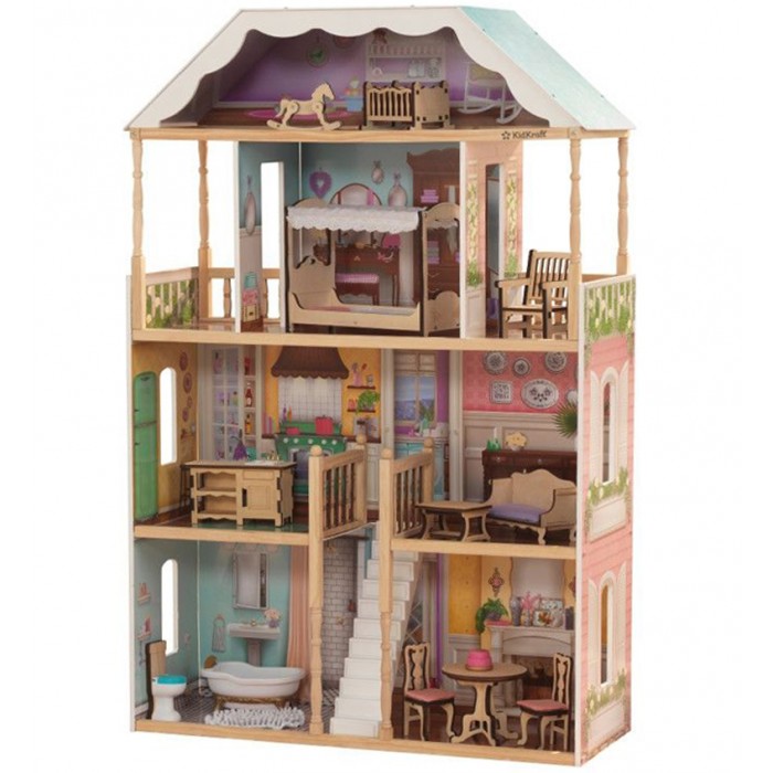 Кукольные домики и мебель KidKraft Кукольный домик Шарллота кукольные домики и мебель kidkraft домик из дерева для кукол 30 см с мебелью кайла