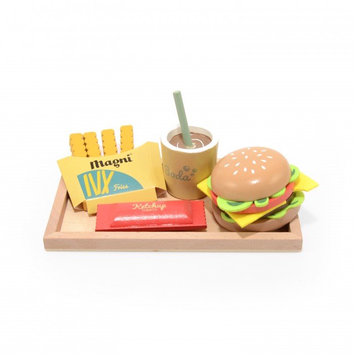 Деревянная игрушка Magni Набор Обед с гамбургером