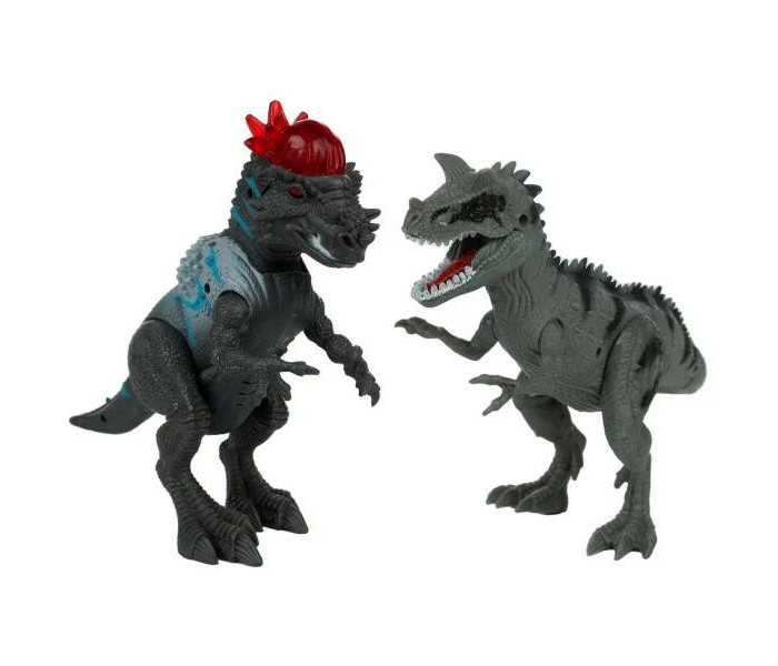 Интерактивная игрушка KiddiePlay Фигурки динозавра Пахицелафозавр и Карнотавр kiddieplay фигурка динозавра пахицелафозавр с синим джипом