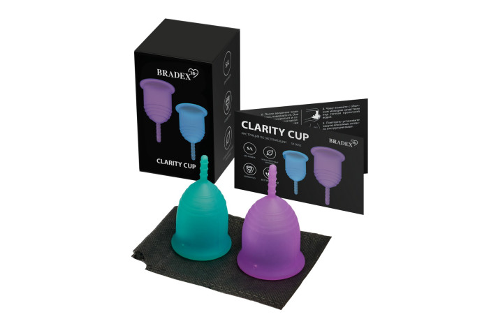 Bradex Набор менструальных чаш Clarity Cup S+L 2 шт. bradex медбол резиновый 4 кг