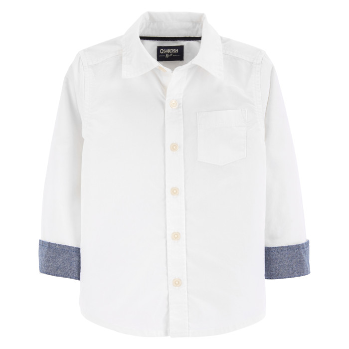 OshKosh B'gosh Рубашка для мальчика с серыми отворотами, размер 110