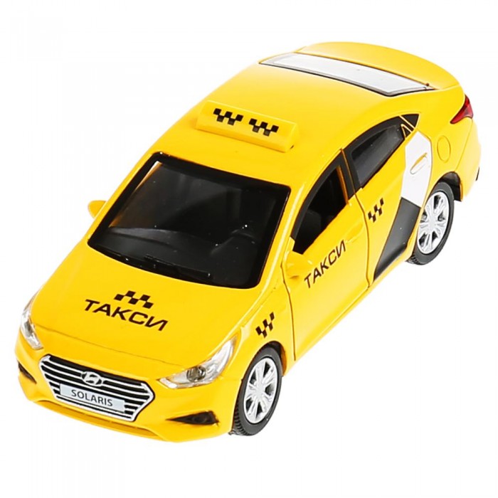 цена Машины Технопарк Машина металлическая Hyundai Solaris Такси 12 см