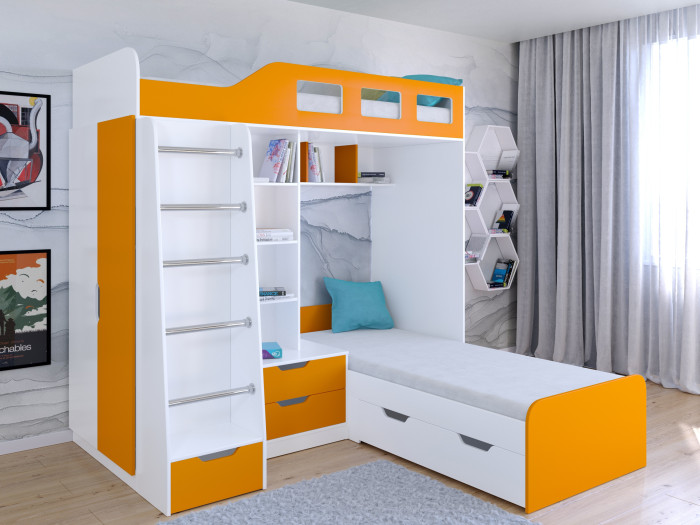 Подростковая кровать РВ-Мебель двухъярусная Астра 4 (белый)