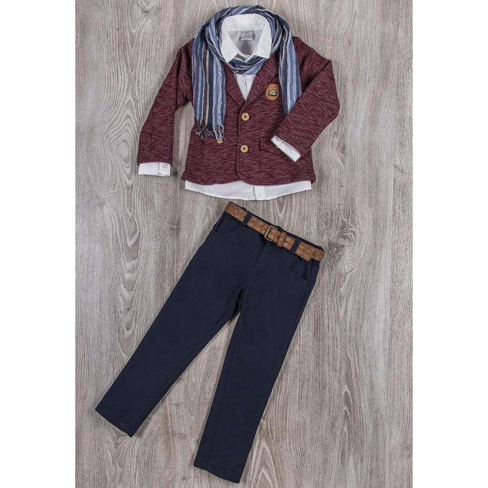 Комплекты детской одежды Cascatto Комплект для мальчика (брюки, рубашка, пиджак, шарф, ремень) G-KOMM18