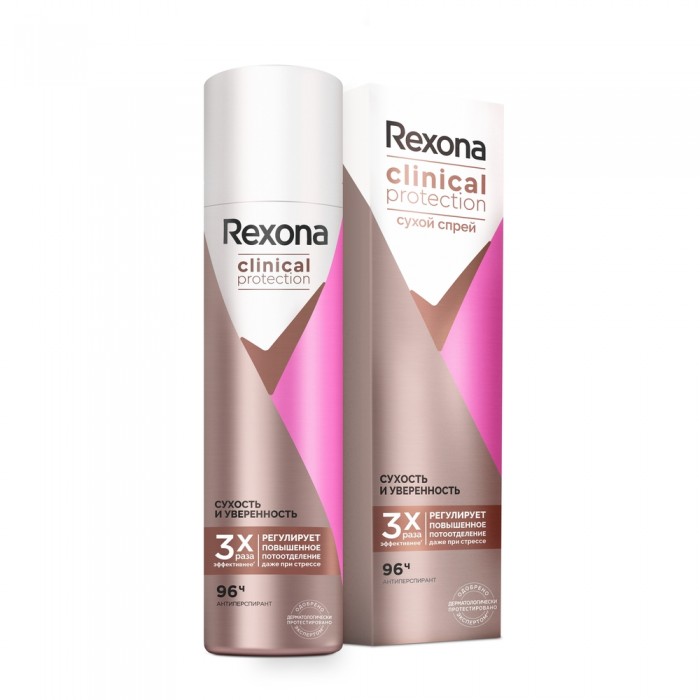 фото Rexona clinical protection антиперспирант-аэрозоль сухость и уверенность 150 мл