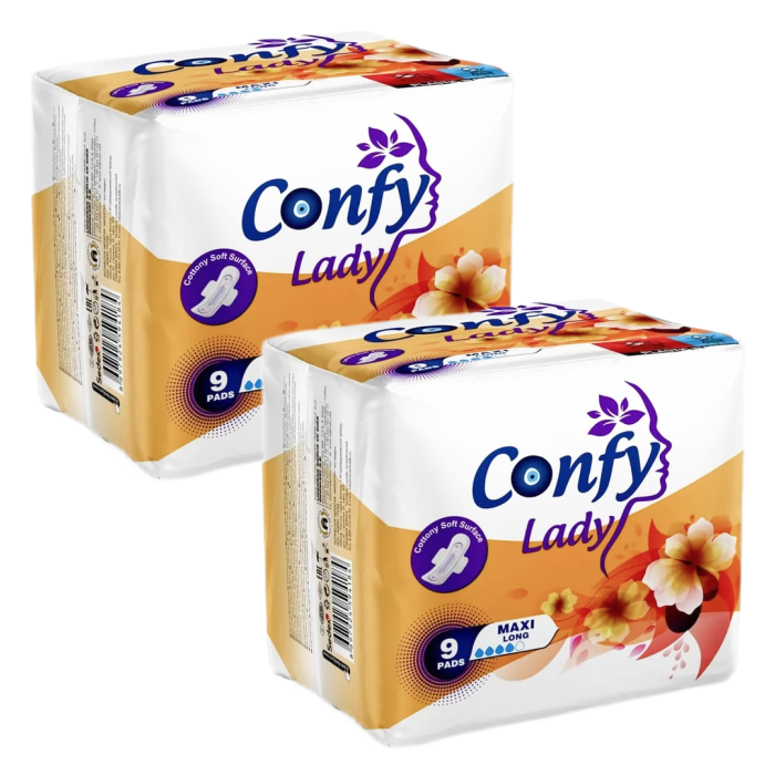  Confy Гигиенические прокладки Maxi Long 9 шт. 2 упаковки