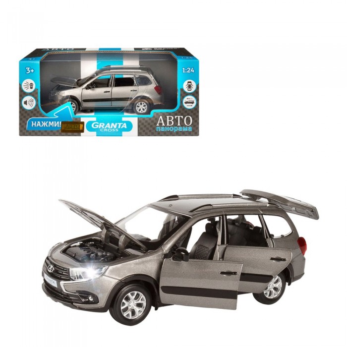 

Автопанорама Машинка металлическая Lada Granta Cross 1:24, Машинка металлическая Lada Granta Cross 1:24
