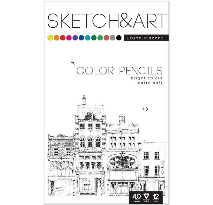 

Sketch&Art Карандаши цветные трехгранные 12 цветов 1366370, Карандаши цветные трехгранные 12 цветов 1366370