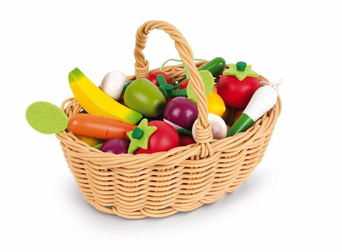 Janod Набор овощей и фруктов в корзинке (24 предмета)