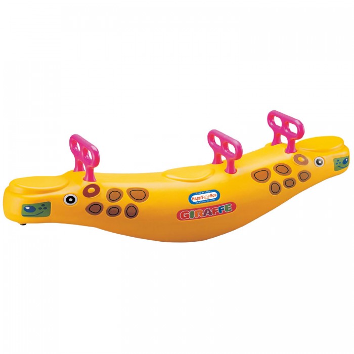 цена Качалки-игрушки Happy Box Детские напольные качели для дома и улицы для трех детей Giraffe Seesaw JM-704