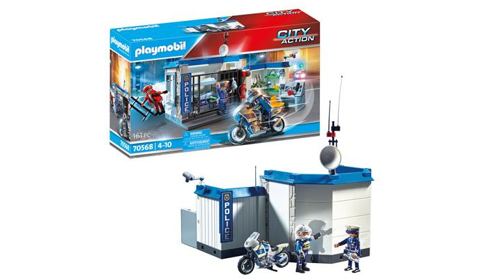 Playmobil Игровой набор Побег из тюрьмы конструктор город мастеров солдат на мотоцикле с коляской 80 деталей