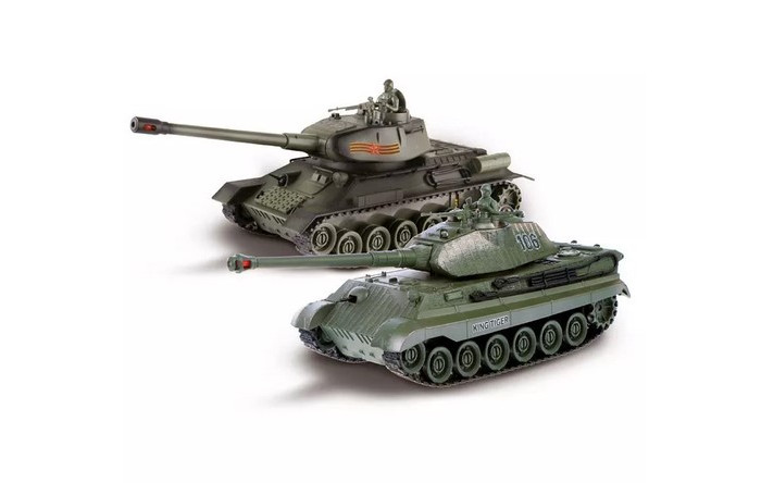 Радиоуправляемые игрушки Crossbot Танковый бой Т-34 и Germany King Tiger на радиоуправлении танковый бой тигр против т90 р у 1 28
