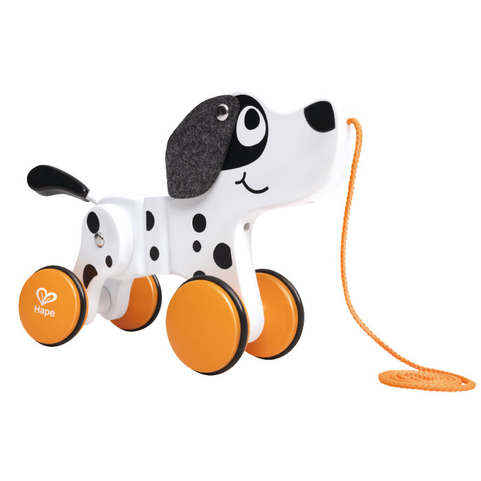 Каталка-игрушка Hape на веревочке Собачка E0368_HP каталка игрушка janod на веревочке черепашка