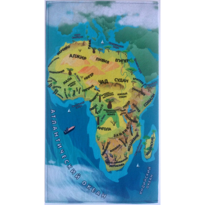 Учитель Учим материки: Африка игровая обучающая фетр-карта ИТМ-583 - фото 1