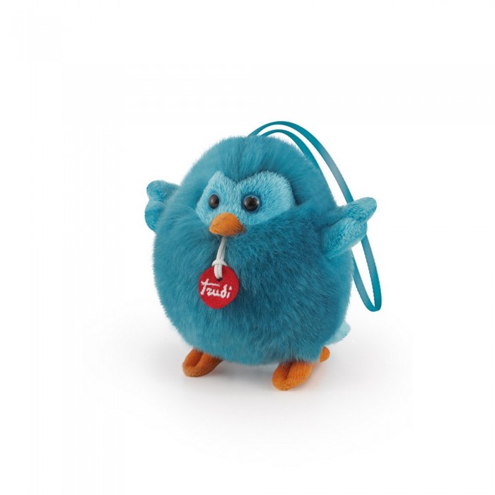 Мягкая игрушка Trudi Синяя птичка-пушистик на веревочке 10 см мягкая игрушка trudi панда пушистик на веревочке 12х11х9 см