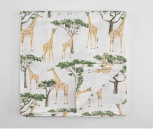Пеленка Firstday муслиновая для новорожденных 120x120 см - Жирафы