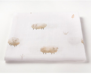 Пеленка Firstday муслиновая для новорожденных 120x120 см - Овечки