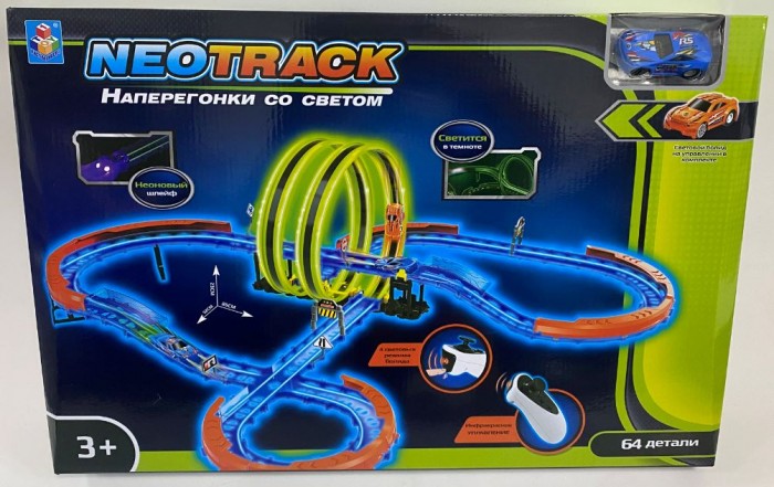 фото 1 toy neotrack автотрек светящийся (64 детали)