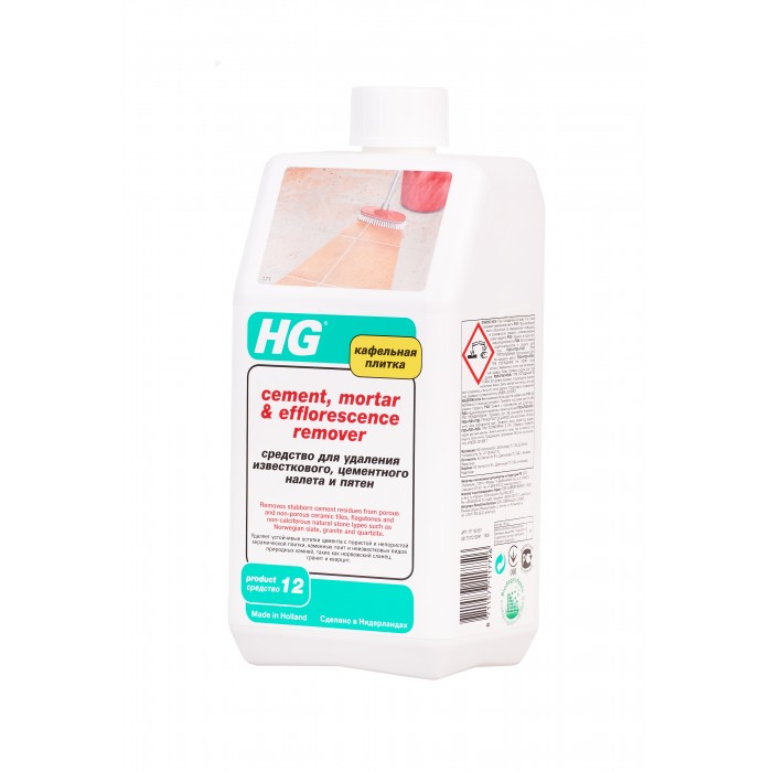 HG Средство для удаления известкового, цементного налета и пятен 1 л средство для удаления пятен от пота и дезодоранта hg