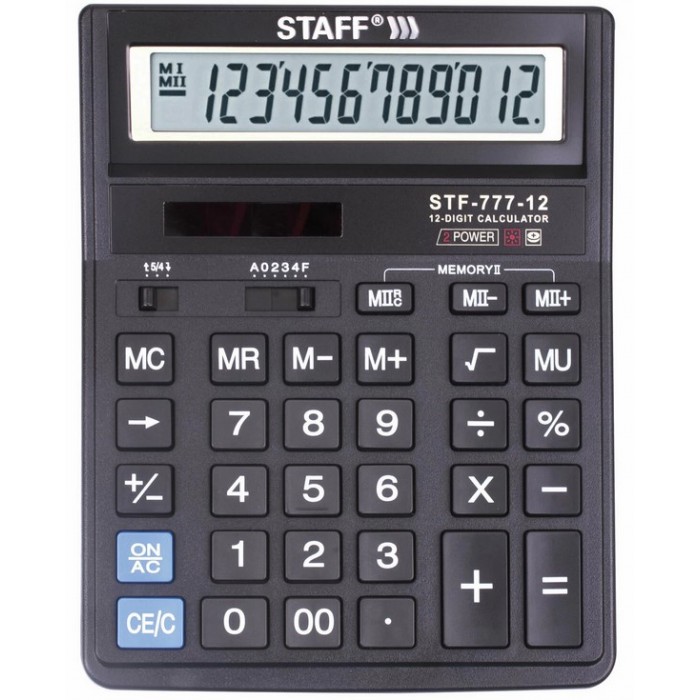 

Staff Калькулятор настольный STF-777 12 разрядов, Калькулятор настольный STF-777 12 разрядов
