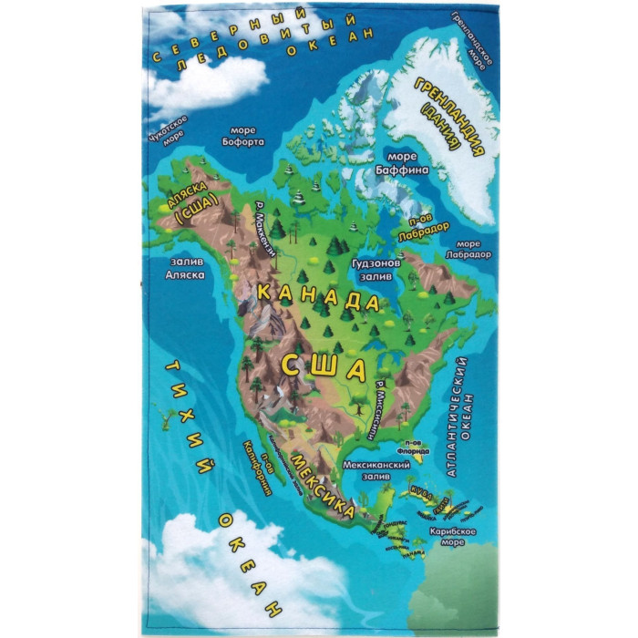 Учитель Учим материки Северная Америка: игровая обучающая фетр-карта