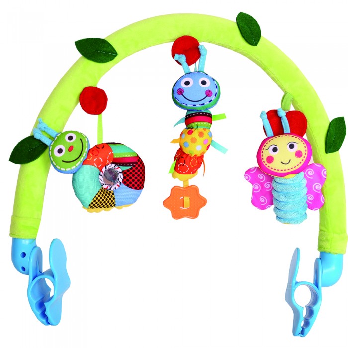 игрушки на дугах biba toys дуга на коляску малышки мишки Игрушки на дугах Biba Toys Дуга на коляску Счастливые гусенички