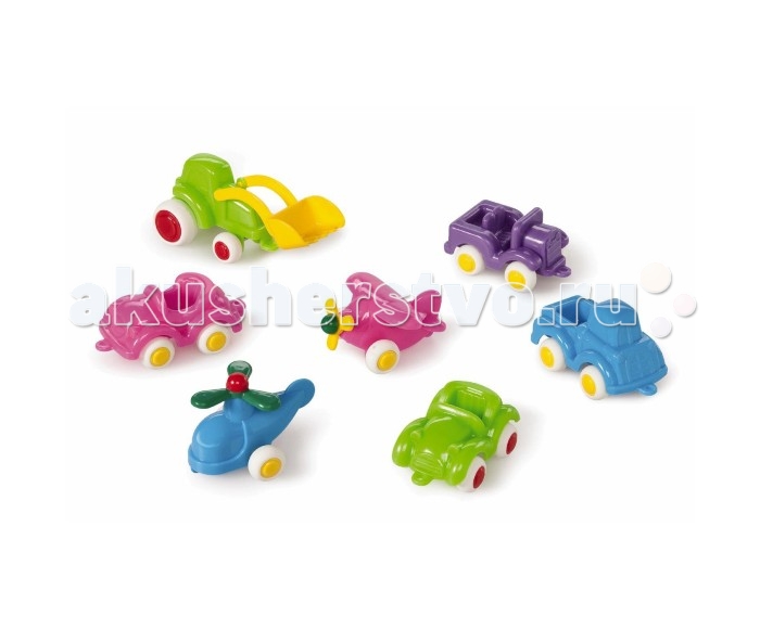 фото Viking toys набор машинок и авиатехники мини fun color 7 шт.