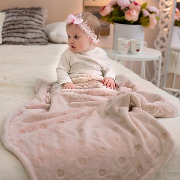 фото Baby nice (отк) покрывало micro velur горох 75х100 см