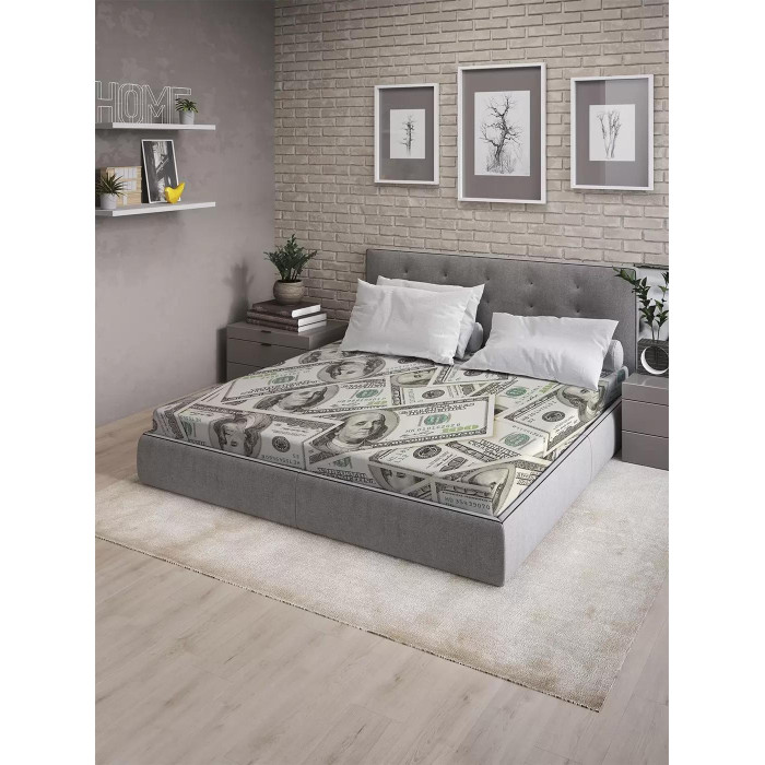 фото Ambesonne натяжная простыня на полутораспальную кровать банкноты 200х140 см