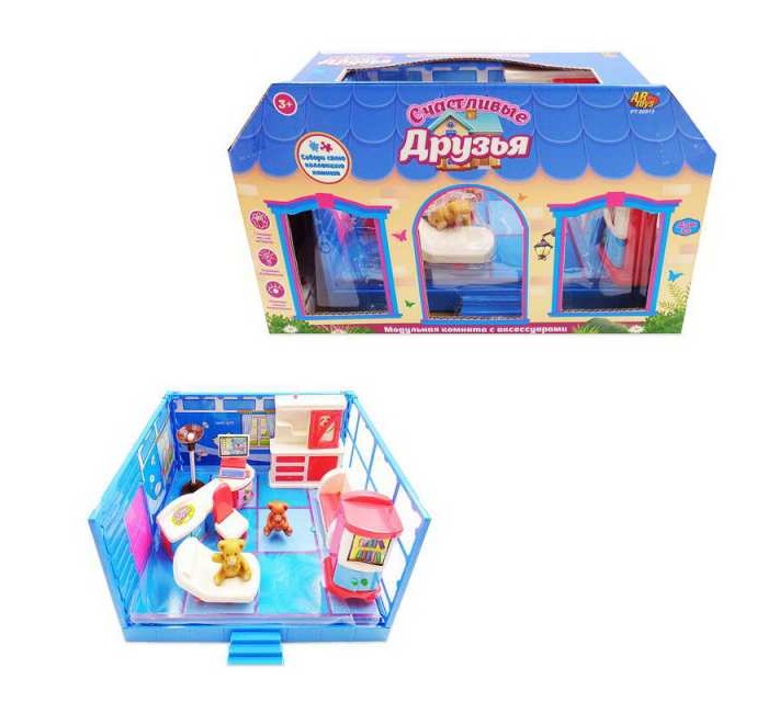 ABtoys Домик Счастливые друзья Гостиная (12 предметов) игрушечная мебель viga гостиная в коробке 44037