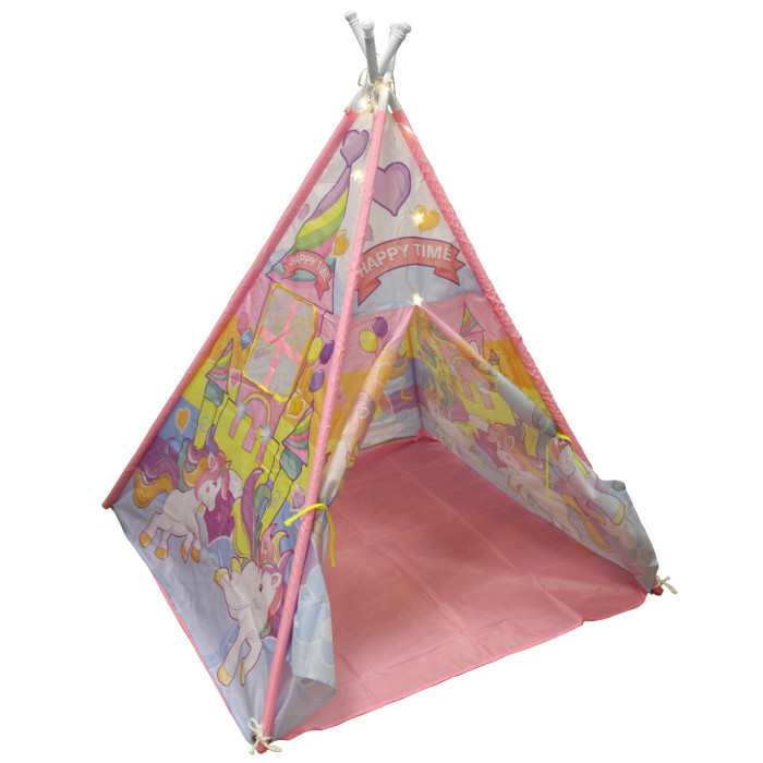 Игровые домики и палатки Veld CO Палатка Радужный Единорог с гирляндой на батаре 2АА 56х35х6 см