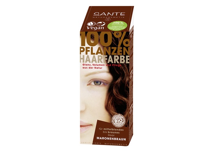 Sante Растительная краска для волос Коричневый каштановый 100 г