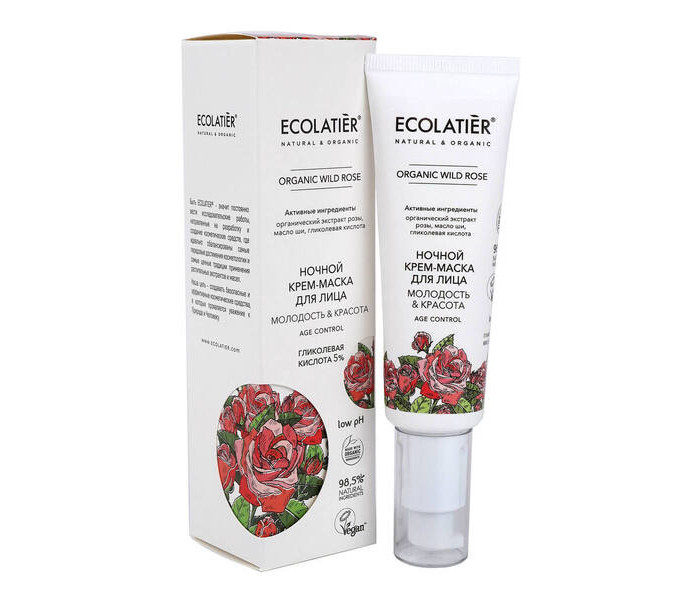 фото Ecolatier organic wild rose ночная крем-маска для лица 50 мл