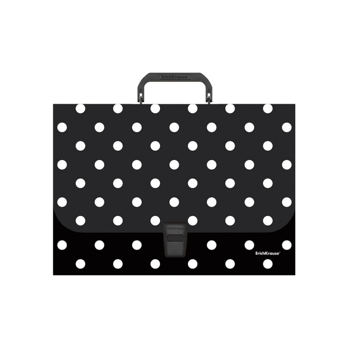

ErichKrause Портфель пластиковый Dots in Black A4, Портфель пластиковый Dots in Black A4