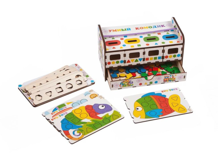 Деревянные игрушки Evotoys Умный комодик Монтессори 4 цвета от 3 лет деревянная доска для непрерывной сортировки монтессори учебные пособия по математике 1 100 детские ранние игрушки