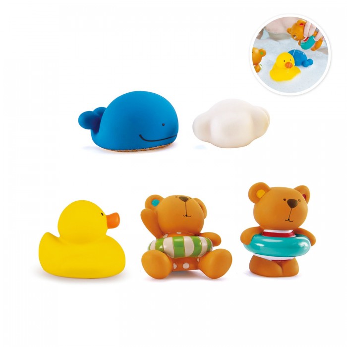 hape игрушка для купания пловец тедди заводная Игрушки для ванны Hape Игрушки для купания Тедди и его друзья