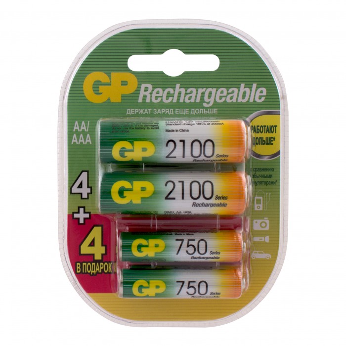 

GP Аккумулятор Rechargeable АА/AAA (LR03) 8 шт., Аккумулятор Rechargeable АА/AAA (LR03) 8 шт.