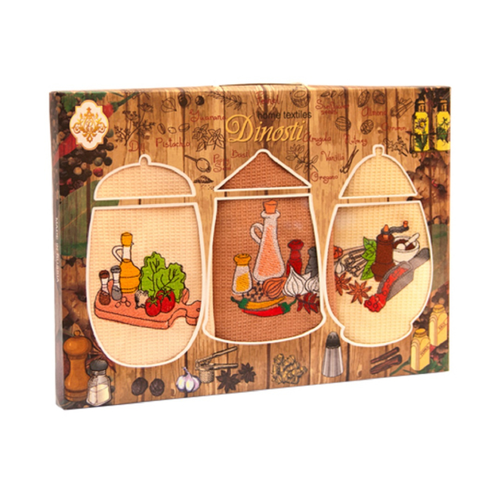 

Dinosti Набор вафельных полотенец Приправы 60х50 см 3 шт., Набор вафельных полотенец Приправы 60х50 см 3 шт.