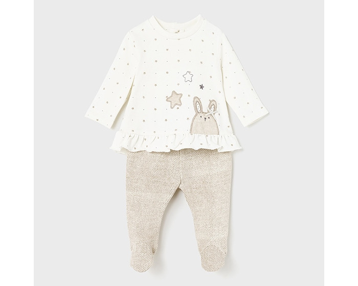 

Mayoral Newborn Комплект для девочки Зайчик со звездами, Newborn Комплект для девочки Зайчик со звездами