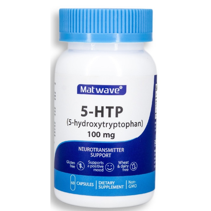 Matwave Бад 5-HTP 100 mg 5-гидрокситриптофан 60 капсул ND-4611 - фото 1