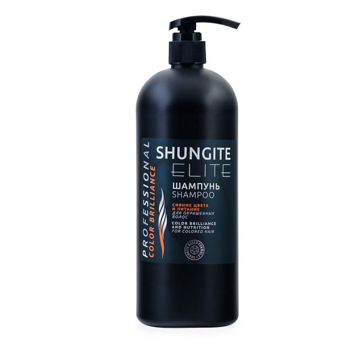  Shungite Профессиональный шампунь Сияние цвета и питание Elite для окрашенных волос 1000 мл