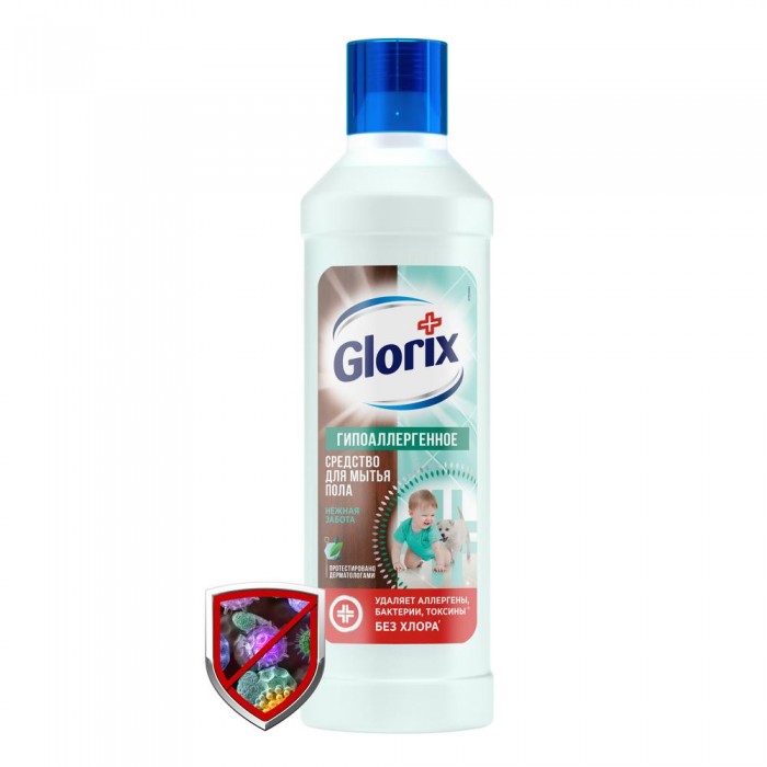 фото Glorix чистящее средство для пола нежная забота 1 л