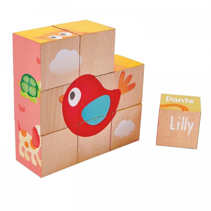 Деревянная игрушка Hape Кубики Лили (9 элементов) деревянная игрушка janod кубики деревянные лесные портреты